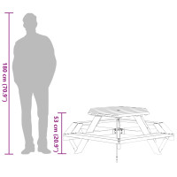 Produktbild för Picknickbord för 6 barn sexkantig massivt granträ