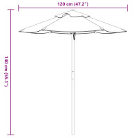 Produktbild för Trädgårdsparasoll med trästång för barn Ø120x140 cm