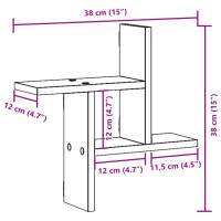 Produktbild för Vägghyllor 2 st svart 38x12x38 cm konstruerat trä