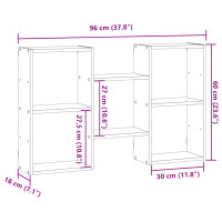 Produktbild för Vägghylla vit 96x18x60 cm konstruerat trä