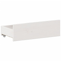 Produktbild för Sängram utan madrass med huvudgavel vit 180x200 cm massiv furu