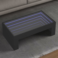 Produktbild för Soffbord med Infinity LEDs svart 90x50x30 cm