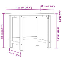 Produktbild för Arbetsbänk 100x60x83 cm massiv bok rektangulär