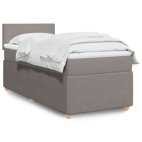 vidaXL Ramsäng med madrass taupe 90x190 cm tyg
