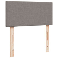 Produktbild för Ramsäng med madrass taupe 90x190 cm tyg