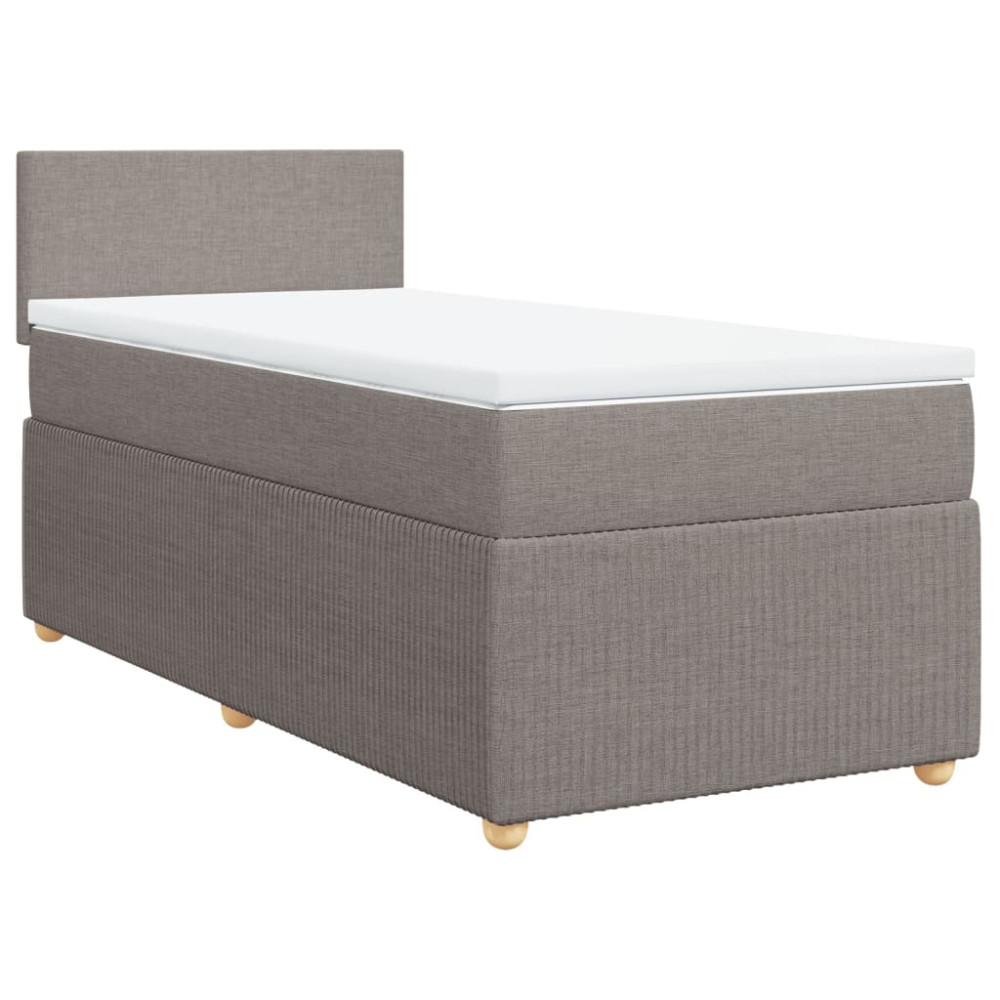 Produktbild för Ramsäng med madrass taupe 90x190 cm tyg