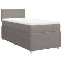 Produktbild för Ramsäng med madrass taupe 90x190 cm tyg