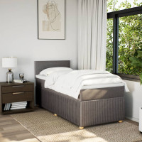 Produktbild för Ramsäng med madrass taupe 90x190 cm tyg