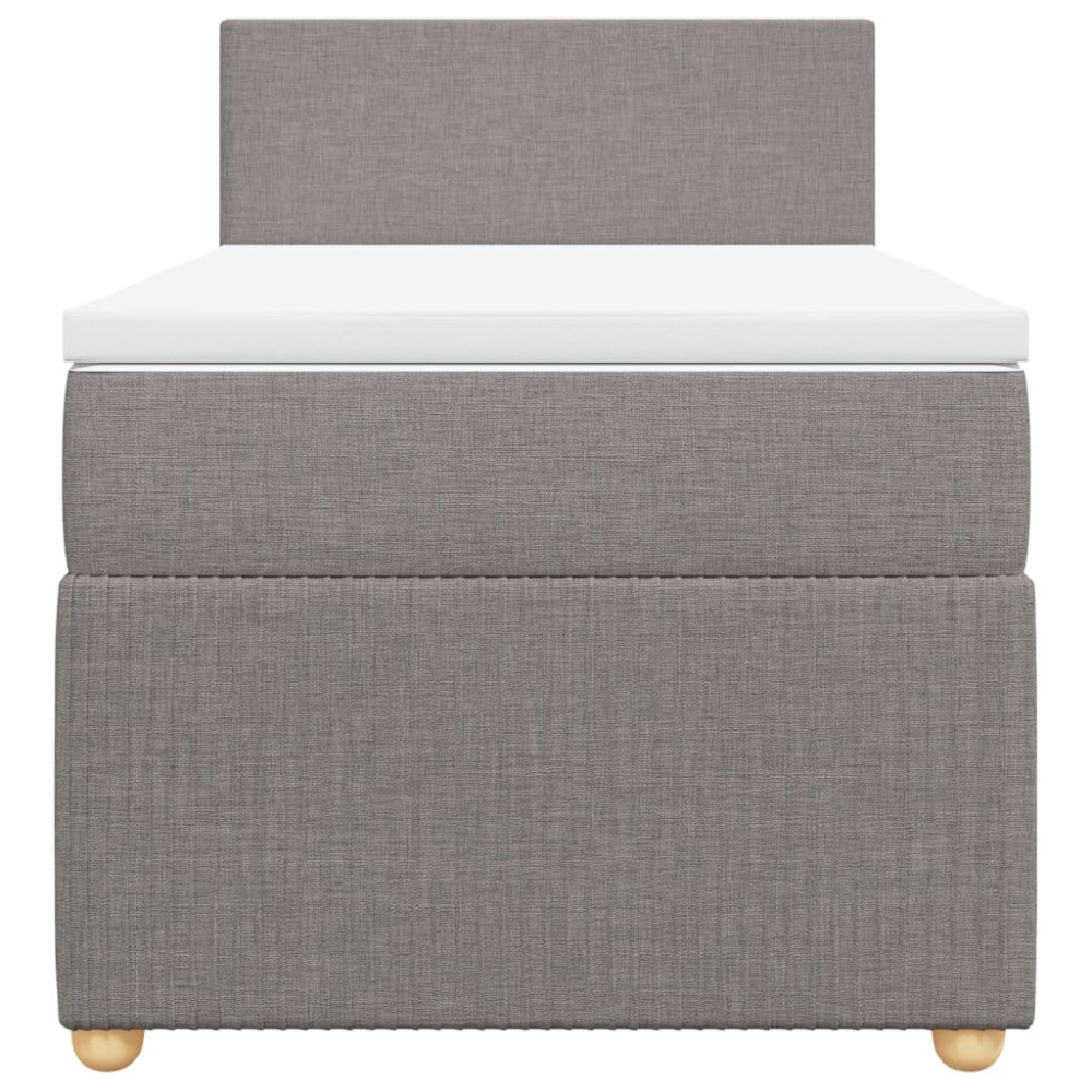 Produktbild för Ramsäng med madrass taupe 90x190 cm tyg