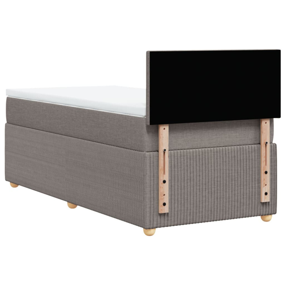 Produktbild för Ramsäng med madrass taupe 90x190 cm tyg