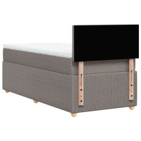 Produktbild för Ramsäng med madrass taupe 90x190 cm tyg