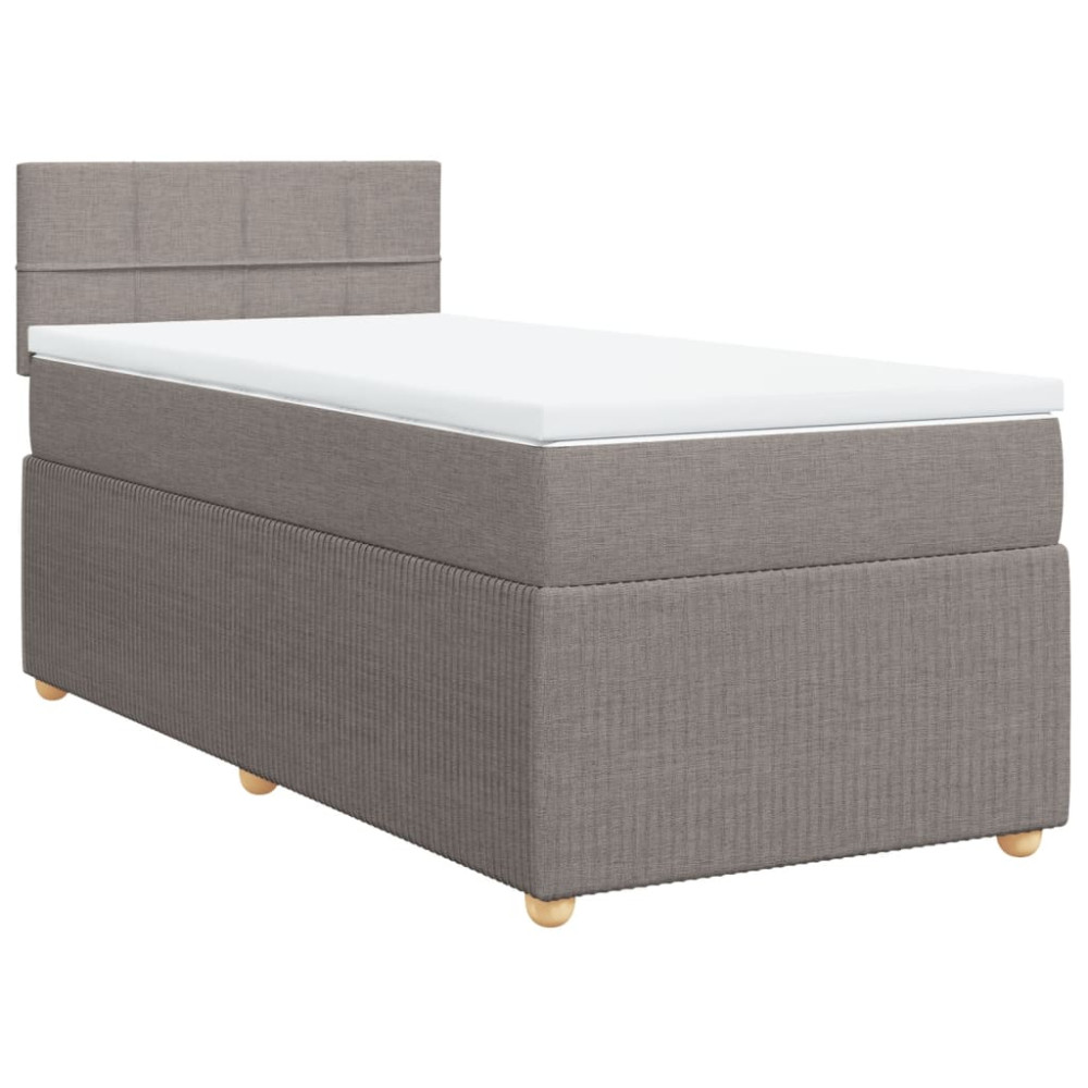 Produktbild för Ramsäng med madrass taupe 90x190 cm tyg