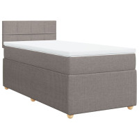 Produktbild för Ramsäng med madrass taupe 90x190 cm tyg
