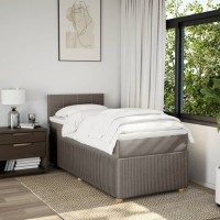 Produktbild för Ramsäng med madrass taupe 90x190 cm tyg