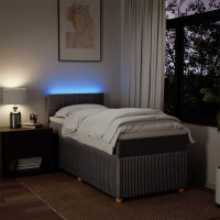Produktbild för Ramsäng med madrass taupe 90x190 cm tyg