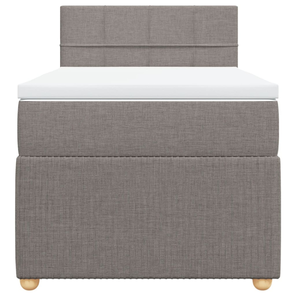 Produktbild för Ramsäng med madrass taupe 90x190 cm tyg