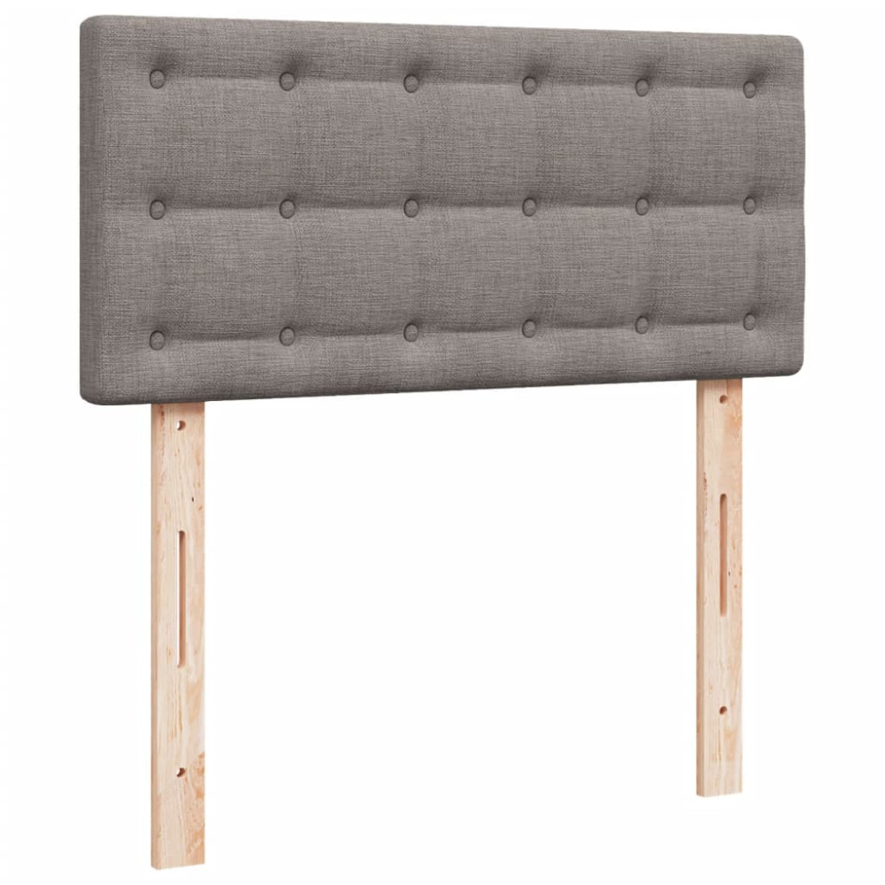 Produktbild för Ramsäng med madrass taupe 90x190 cm tyg