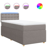Produktbild för Ramsäng med madrass taupe 90x190 cm tyg