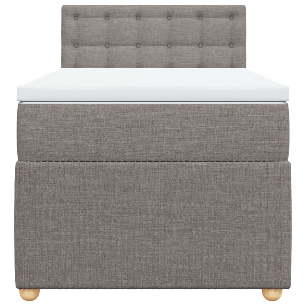 Produktbild för Ramsäng med madrass taupe 90x190 cm tyg