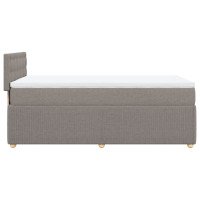 Produktbild för Ramsäng med madrass taupe 90x190 cm tyg