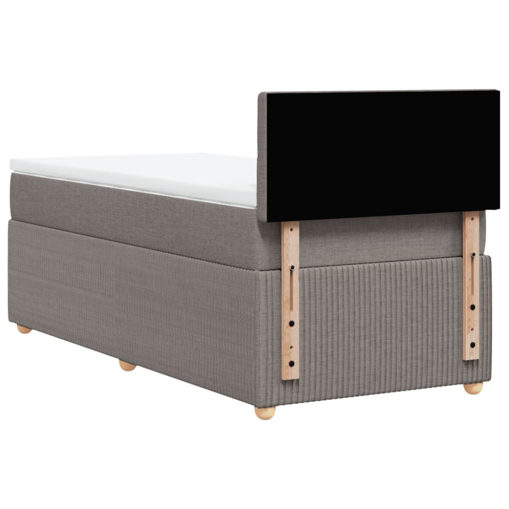 Produktbild för Ramsäng med madrass taupe 90x190 cm tyg
