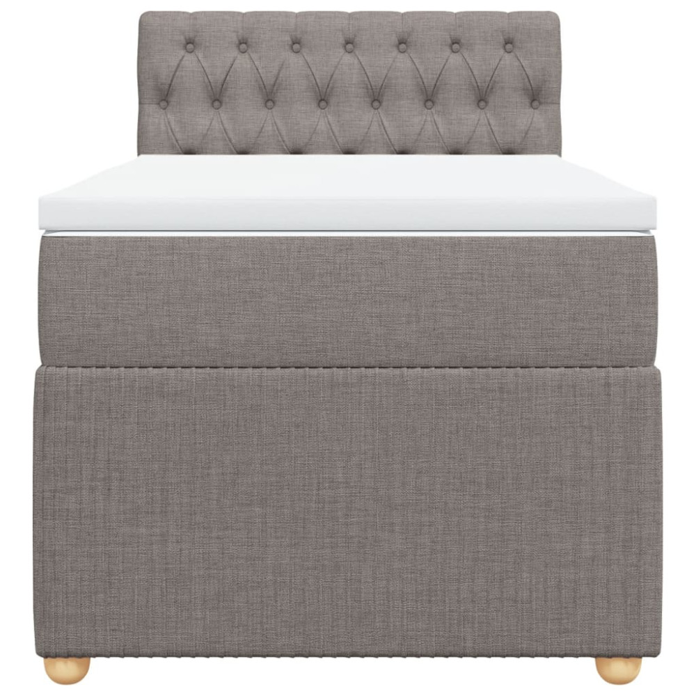 Produktbild för Ramsäng med madrass taupe 90x190 cm tyg
