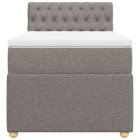 Produktbild för Ramsäng med madrass taupe 90x190 cm tyg