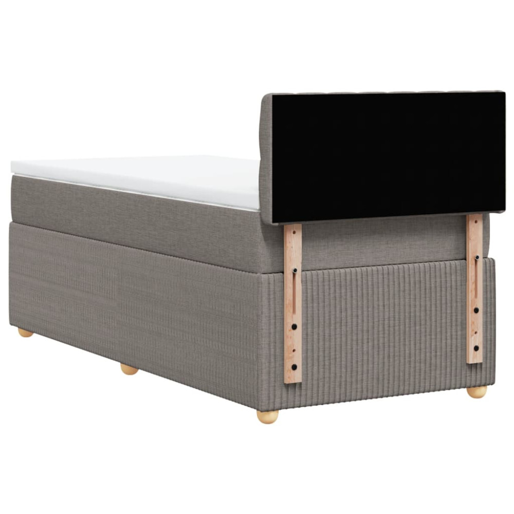 Produktbild för Ramsäng med madrass taupe 90x190 cm tyg