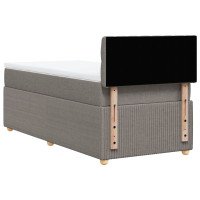 Produktbild för Ramsäng med madrass taupe 90x190 cm tyg