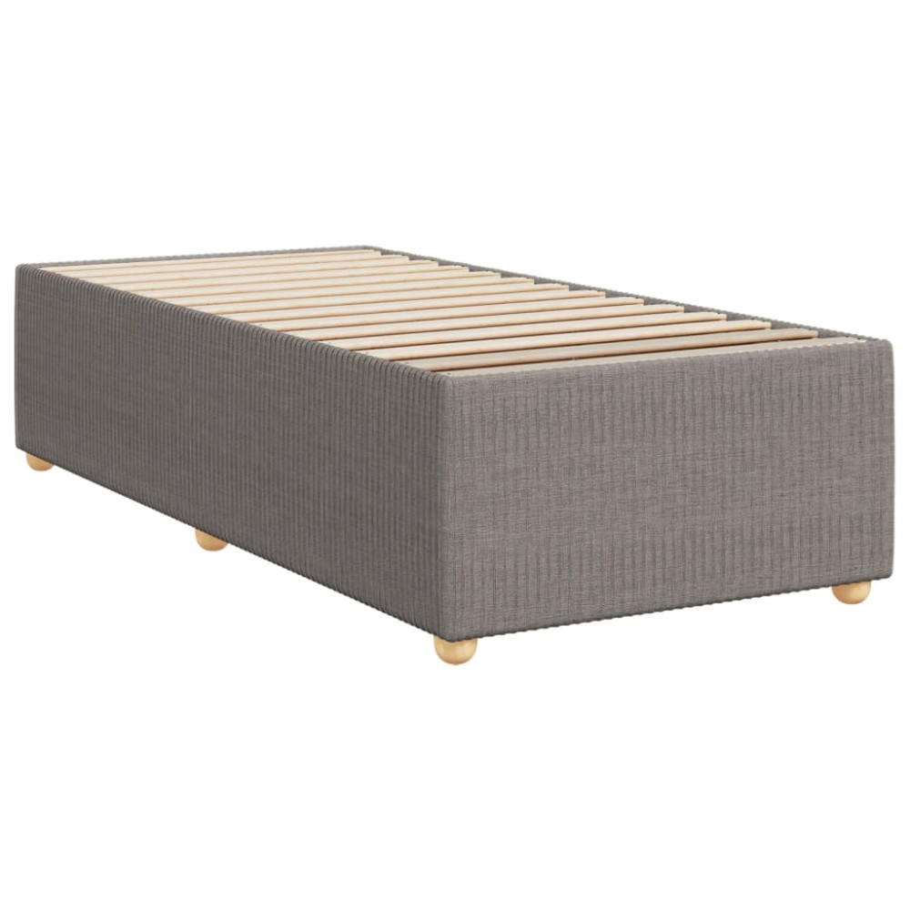 Produktbild för Ramsäng med madrass taupe 90x190 cm tyg