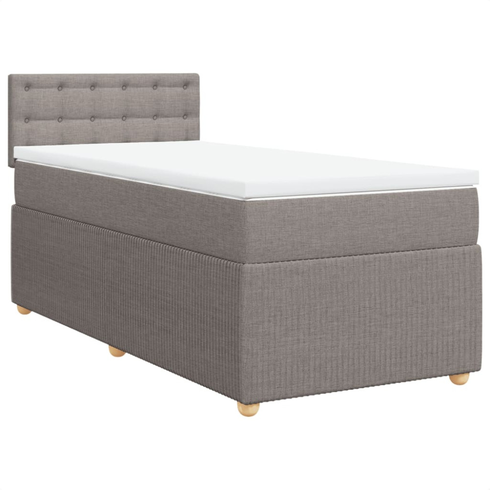 Produktbild för Ramsäng med madrass taupe 90x190 cm tyg