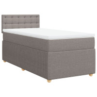 Produktbild för Ramsäng med madrass taupe 90x190 cm tyg