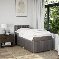Produktbild för Ramsäng med madrass taupe 90x190 cm tyg