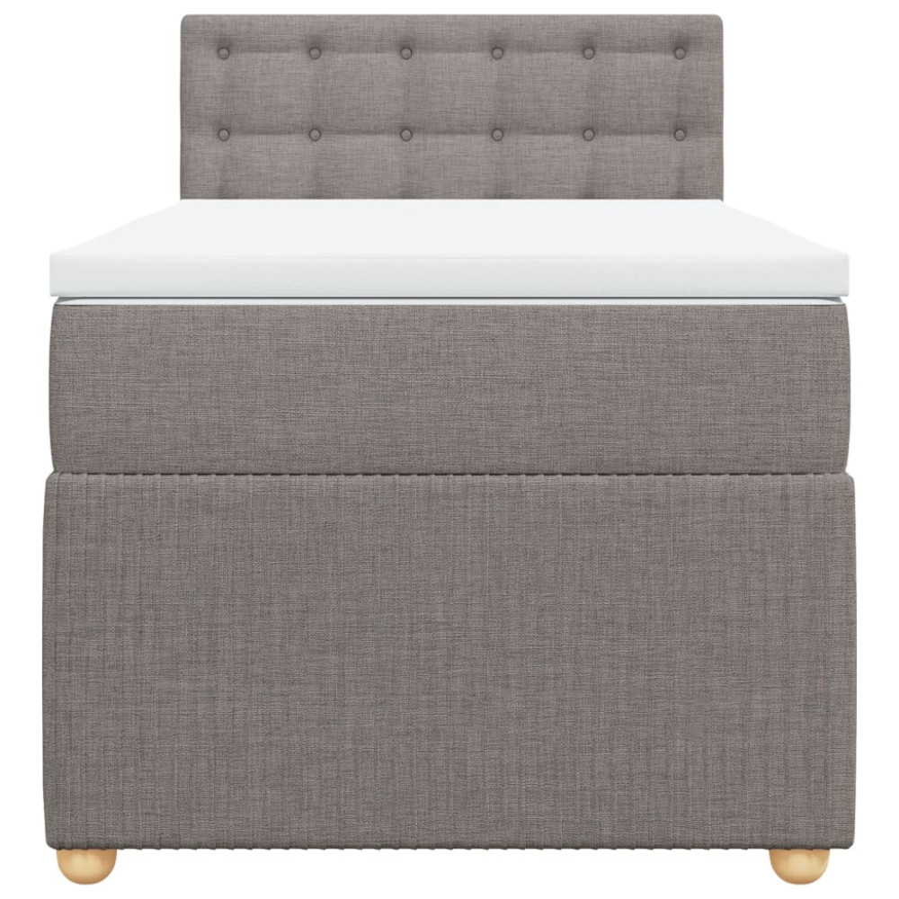 Produktbild för Ramsäng med madrass taupe 90x190 cm tyg