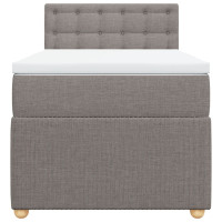 Produktbild för Ramsäng med madrass taupe 90x190 cm tyg