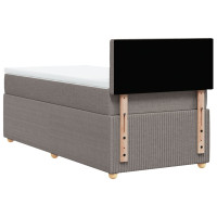 Produktbild för Ramsäng med madrass taupe 90x190 cm tyg