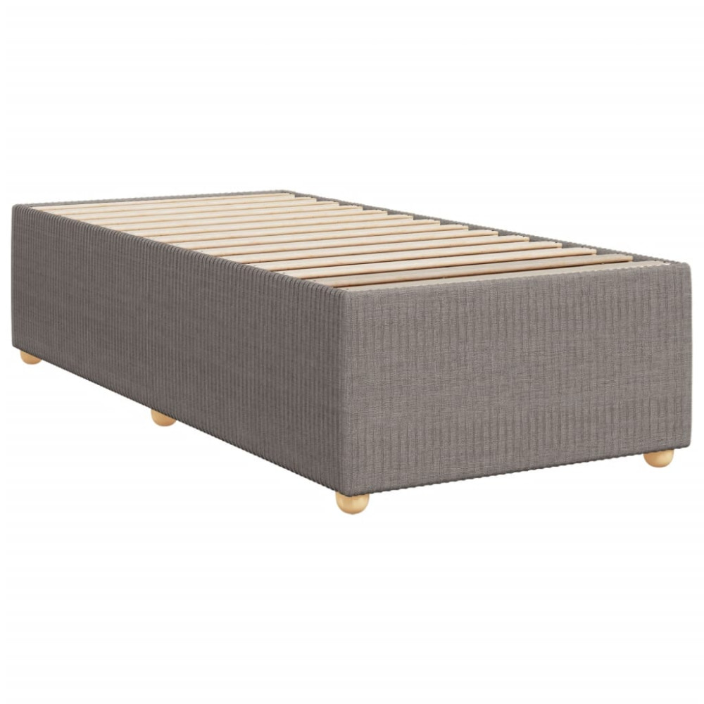 Produktbild för Ramsäng med madrass taupe 90x190 cm tyg