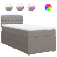 Produktbild för Ramsäng med madrass taupe 90x190 cm tyg