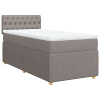 Produktbild för Ramsäng med madrass taupe 90x190 cm tyg
