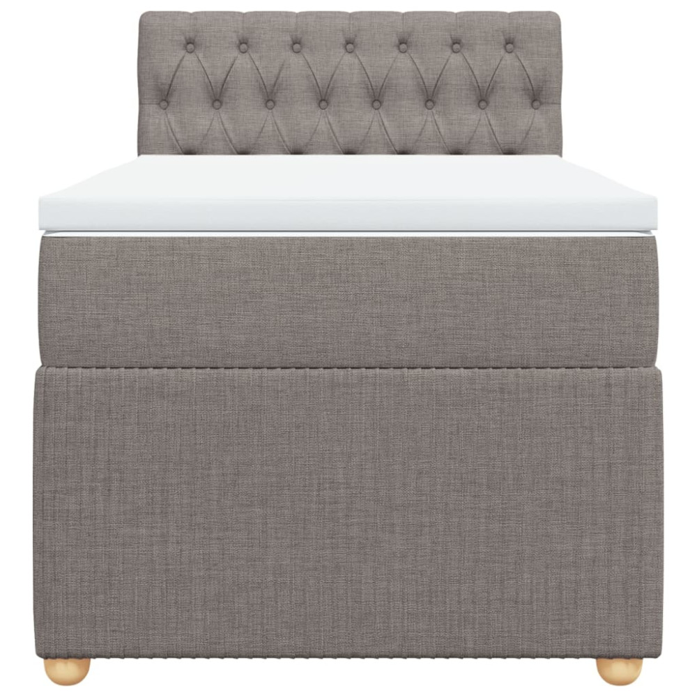 Produktbild för Ramsäng med madrass taupe 90x190 cm tyg