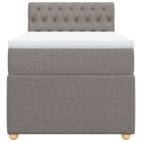 Produktbild för Ramsäng med madrass taupe 90x190 cm tyg