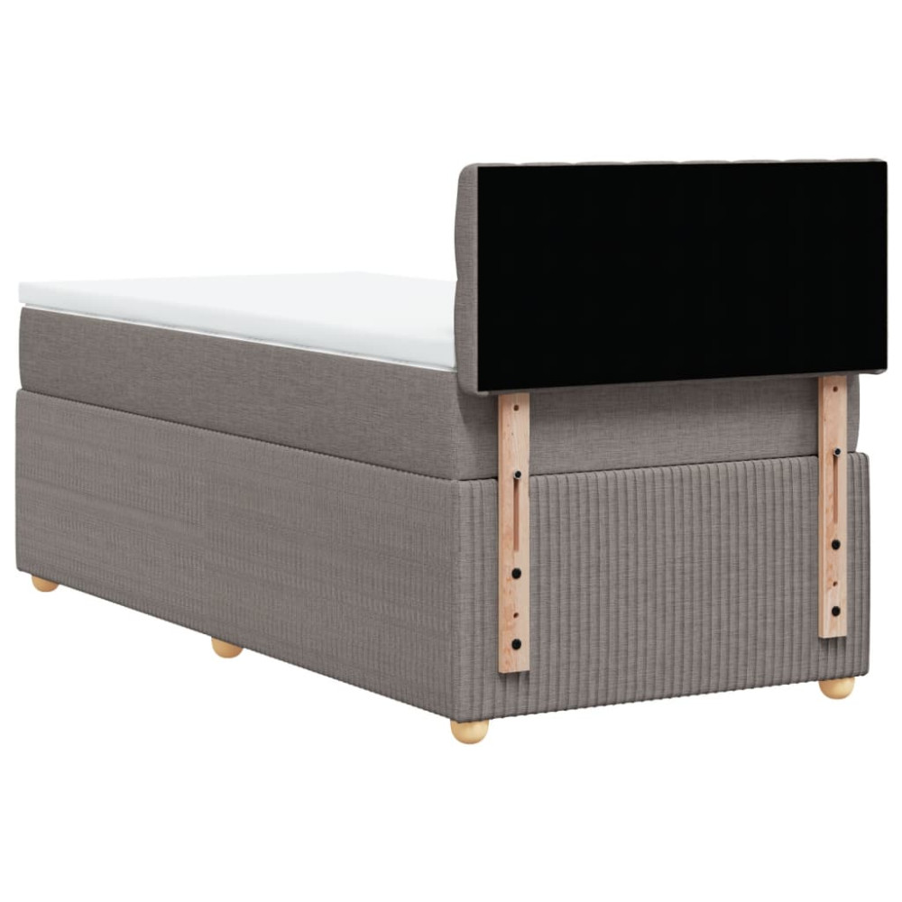 Produktbild för Ramsäng med madrass taupe 90x190 cm tyg