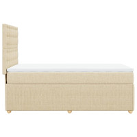 Produktbild för Ramsäng med madrass gräddvit 90x190 cm tyg