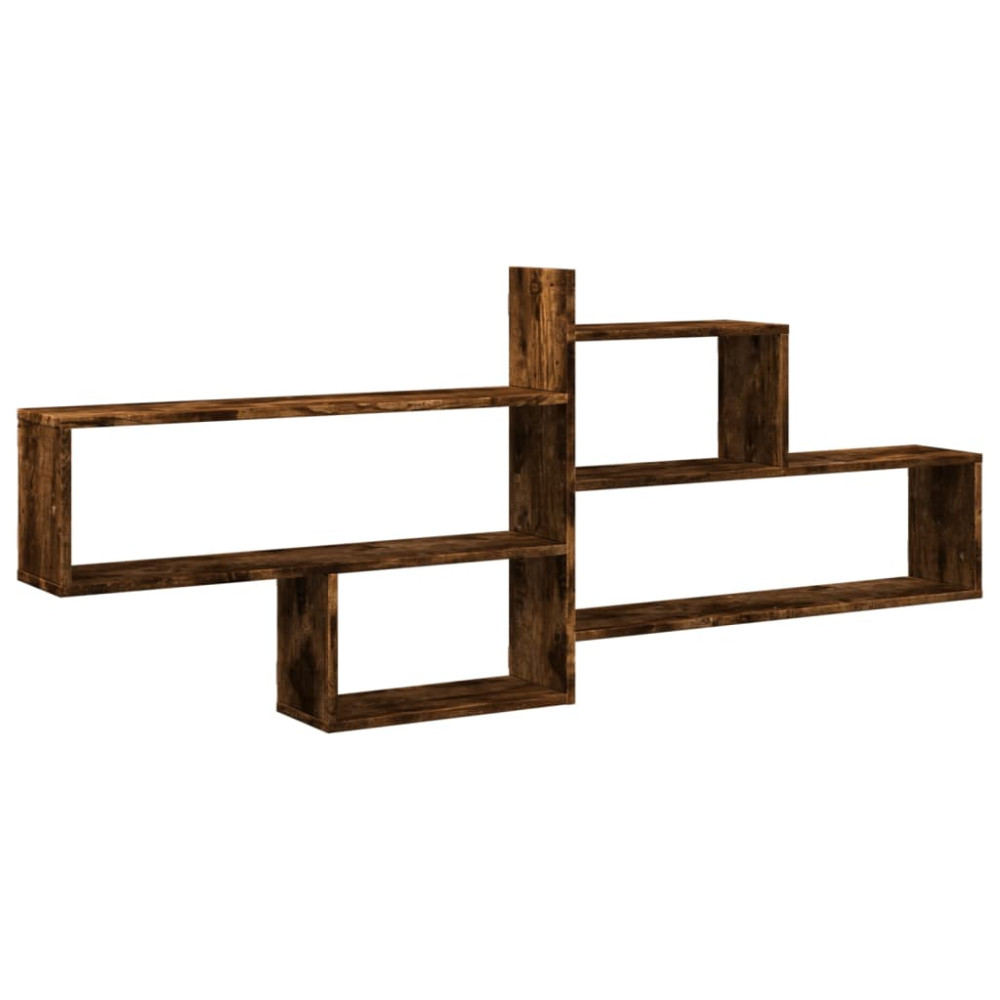 Produktbild för Vägghylla rökfärgad ek 167,5x18x68 cm konstruerat trä