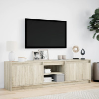Produktbild för Tv-bänk med LEDs sonoma-ek 180x34x50 cm konstruerat trä