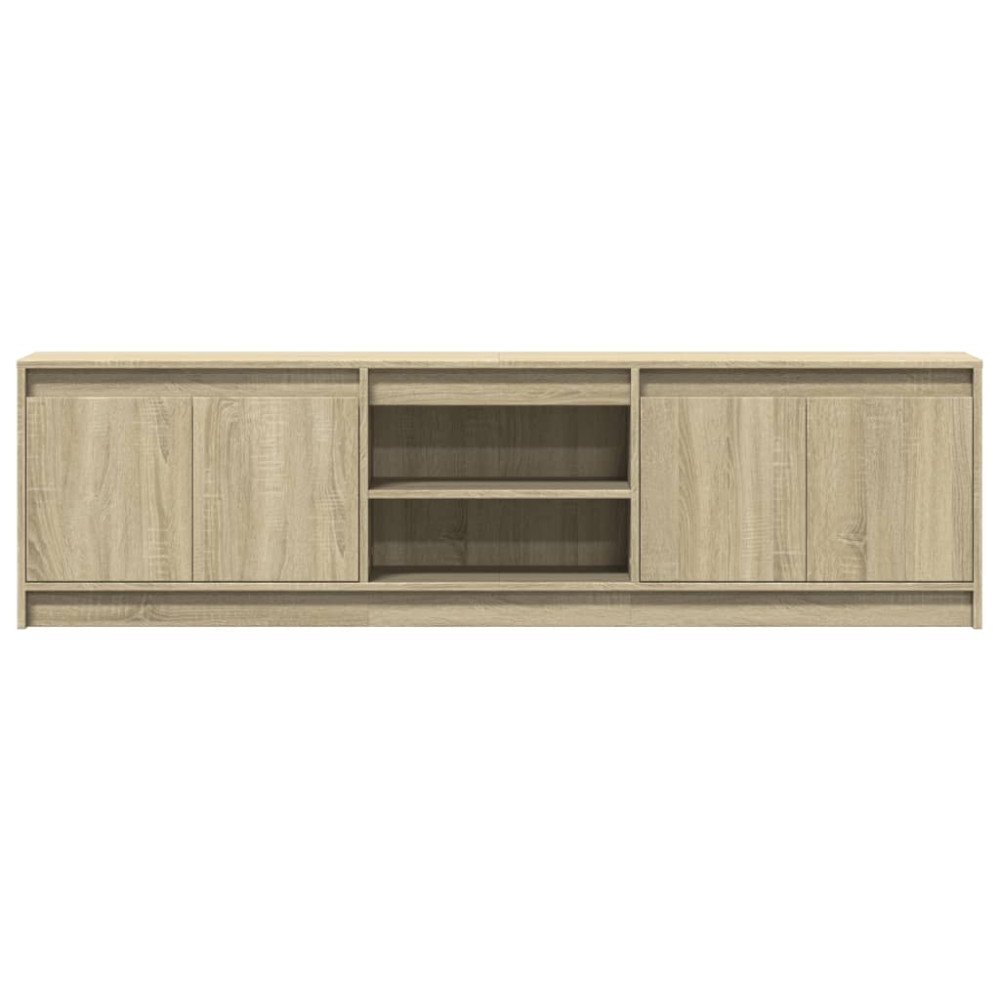 Produktbild för Tv-bänk med LEDs sonoma-ek 180x34x50 cm konstruerat trä