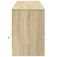 Produktbild för Tv-bänk med LEDs sonoma-ek 180x34x50 cm konstruerat trä