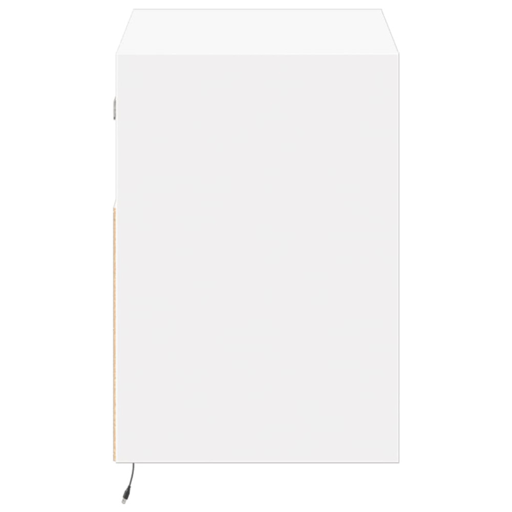 Produktbild för Väggmonterad tv-bänk LEDs vit 80x31x45 cm