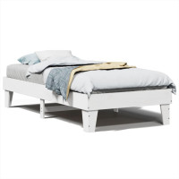 Produktbild för Sängram utan madrass vit 90x190 cm massiv furu