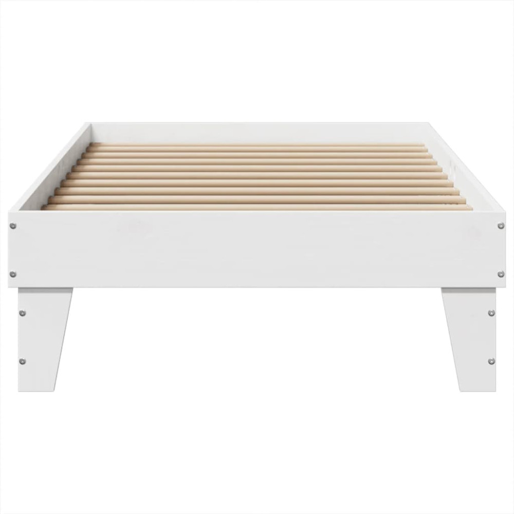 Produktbild för Sängram utan madrass vit 90x190 cm massiv furu